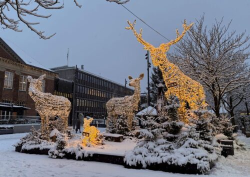 Julelys i Herning City på Torvet